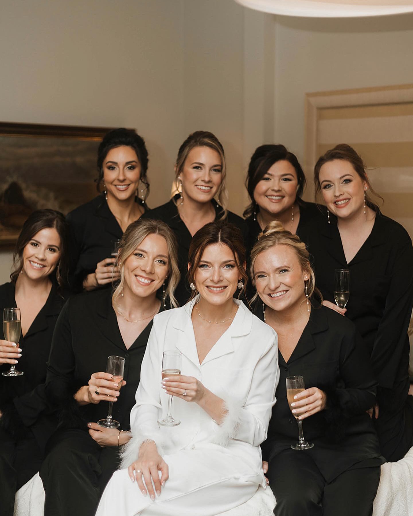 Bride and bridal party getting ready at The Adalea by The Pretty Agency